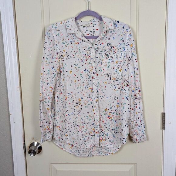Beach Lunch Lounge | White Multicolor Floral Button Down Shirt Size Small - Picture 1 of 8